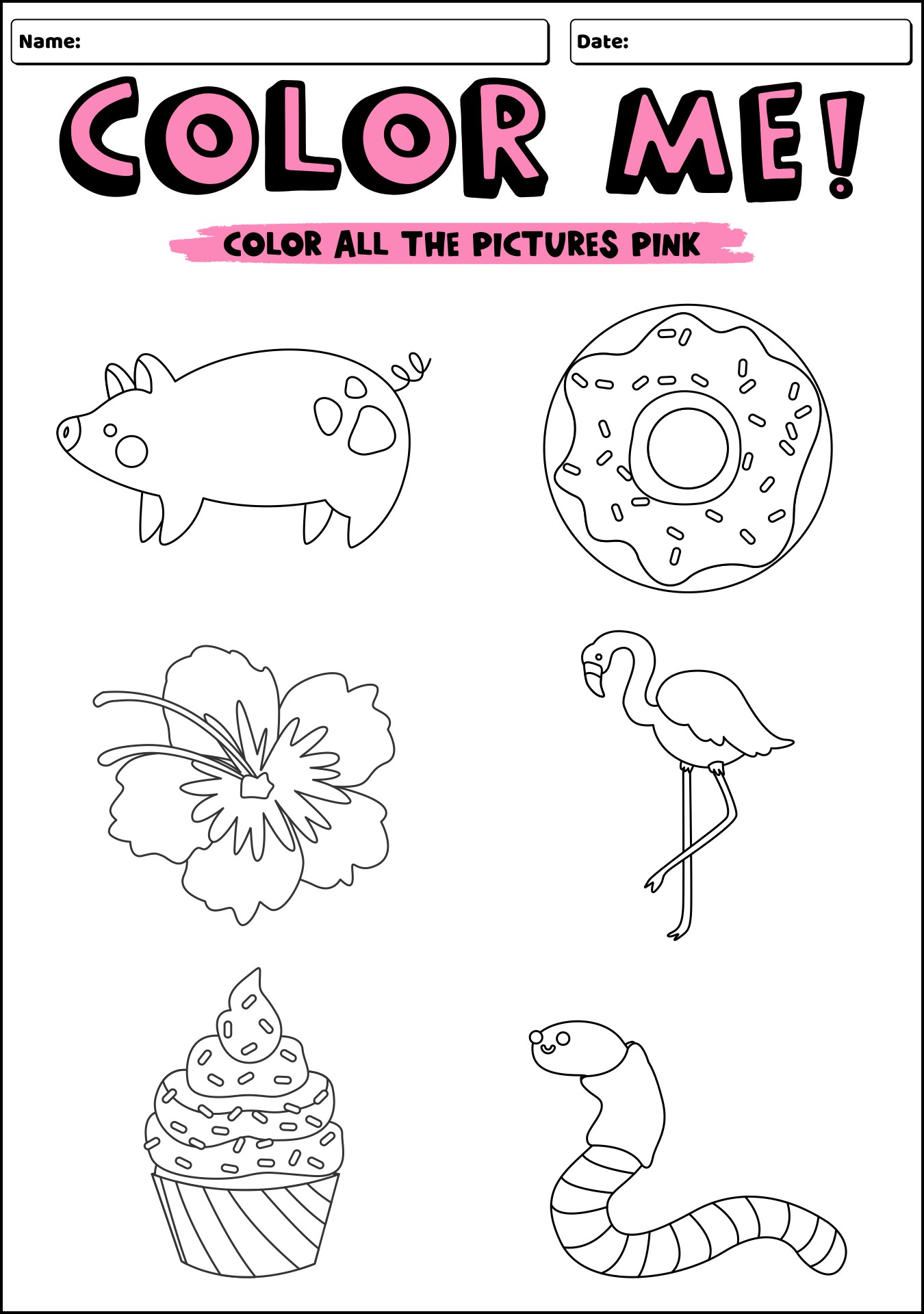 5 Best Images Of Color Pink Worksheets For Preschool Color Pink 