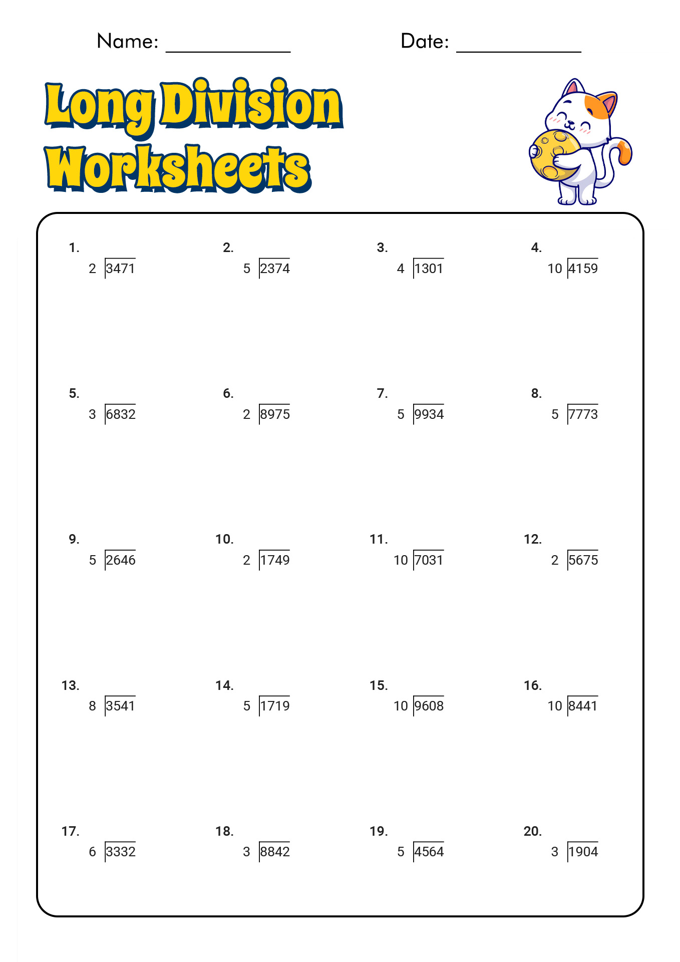 13 Best Images Of Long Division Worksheets 6th Grade 6th Grade Math 