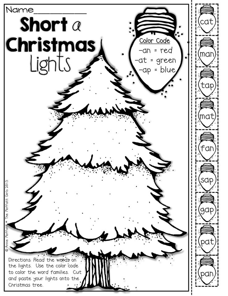 15 Best Images Of CVC Christmas Worksheets For Kindergarten Christmas Color Cut And Paste