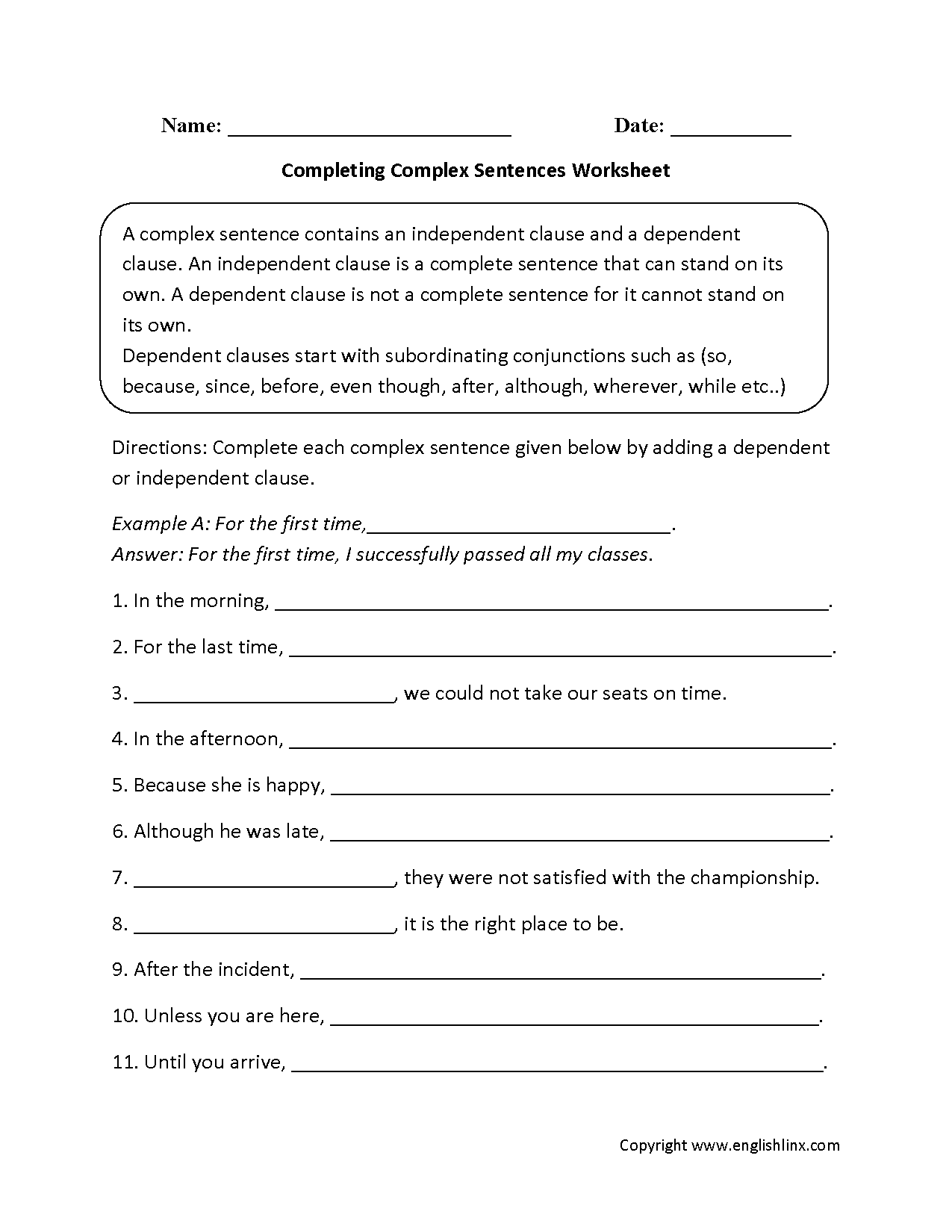 16 Best Images Of Complex Sentences Worksheet 5th Grade Combining 