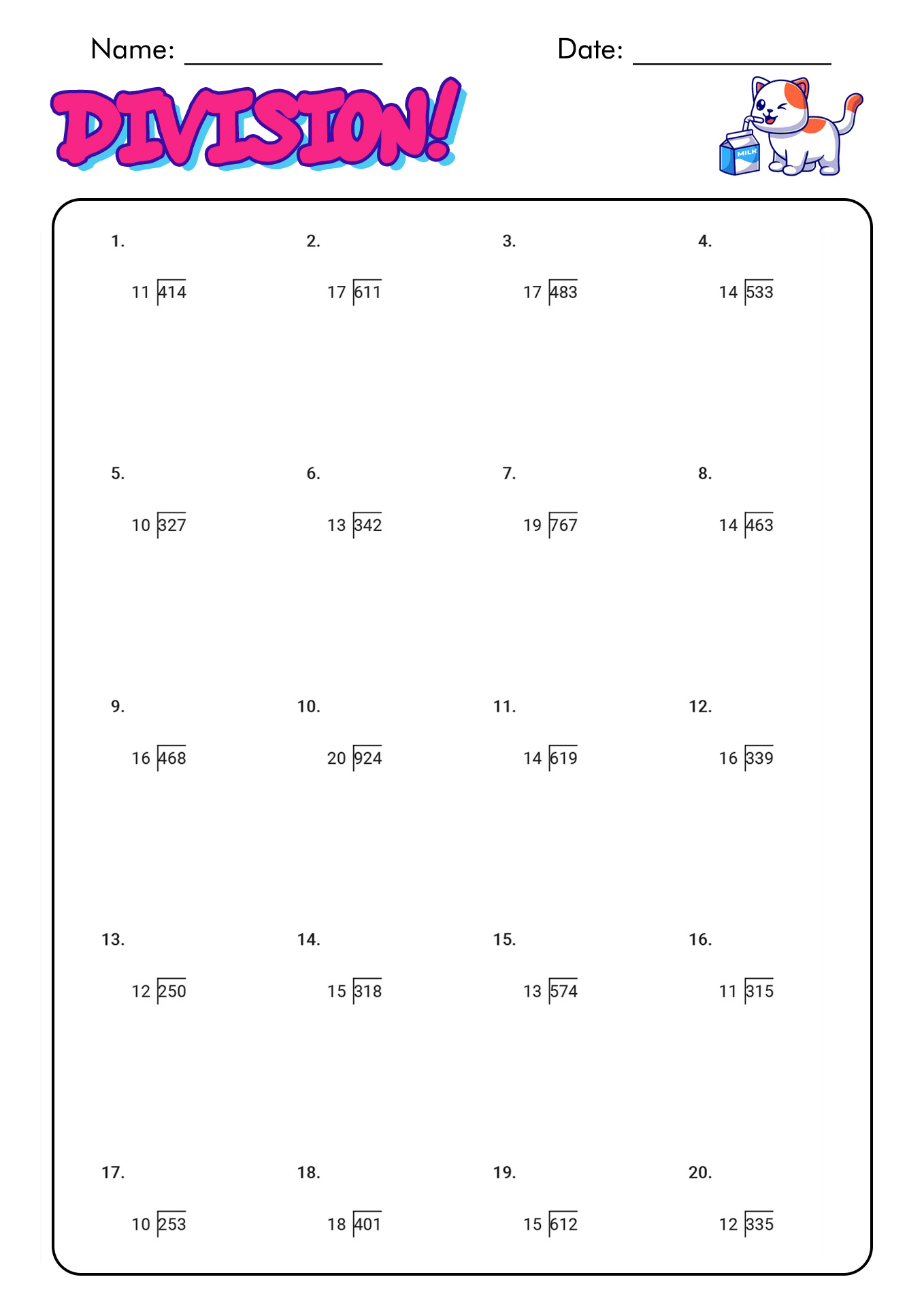 13 Best Images Of Long Division Worksheets 6th Grade 6th Grade Math 