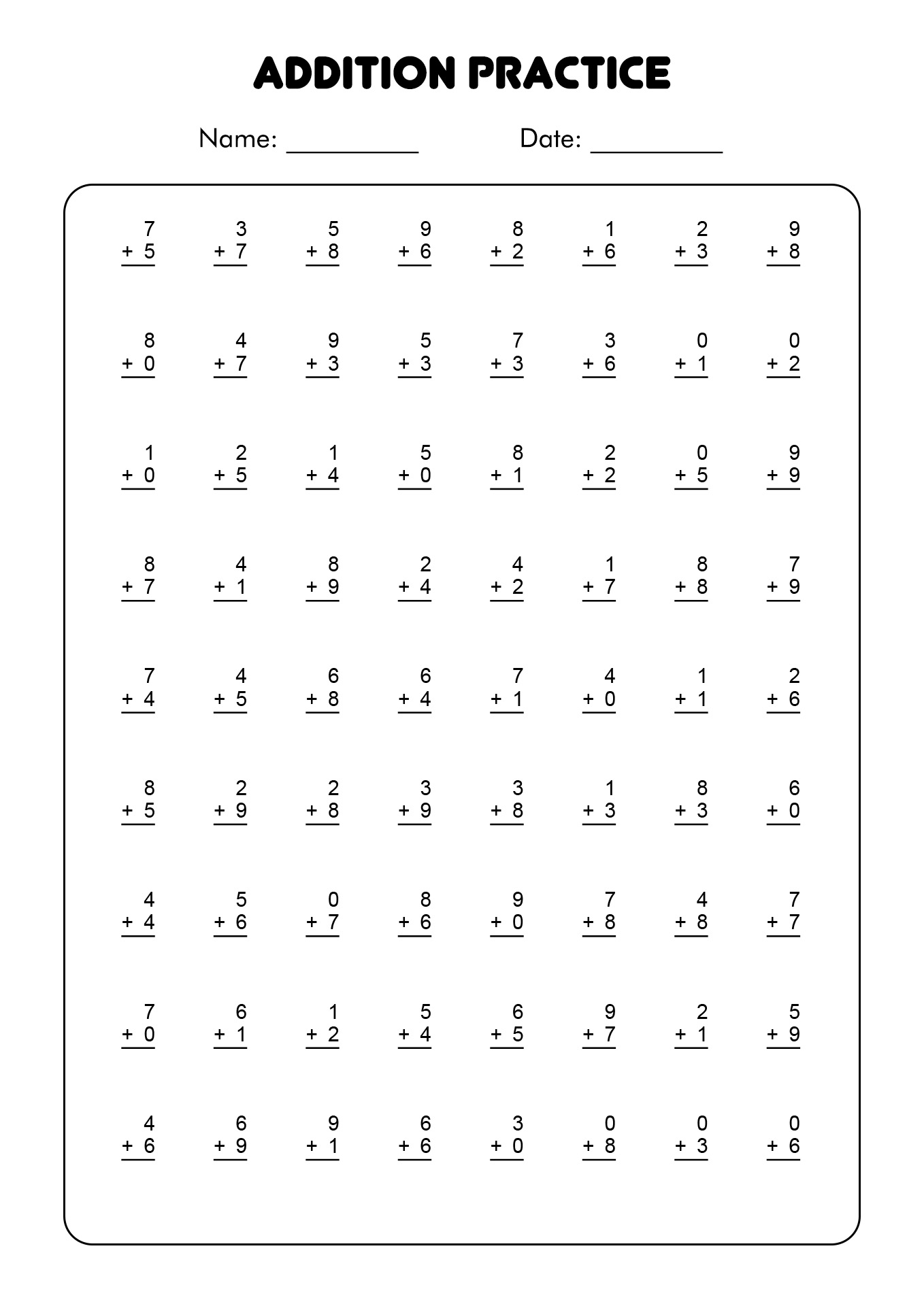 12 Best Images Of For First Grade Addition Worksheets First Grade Math Addition Worksheets