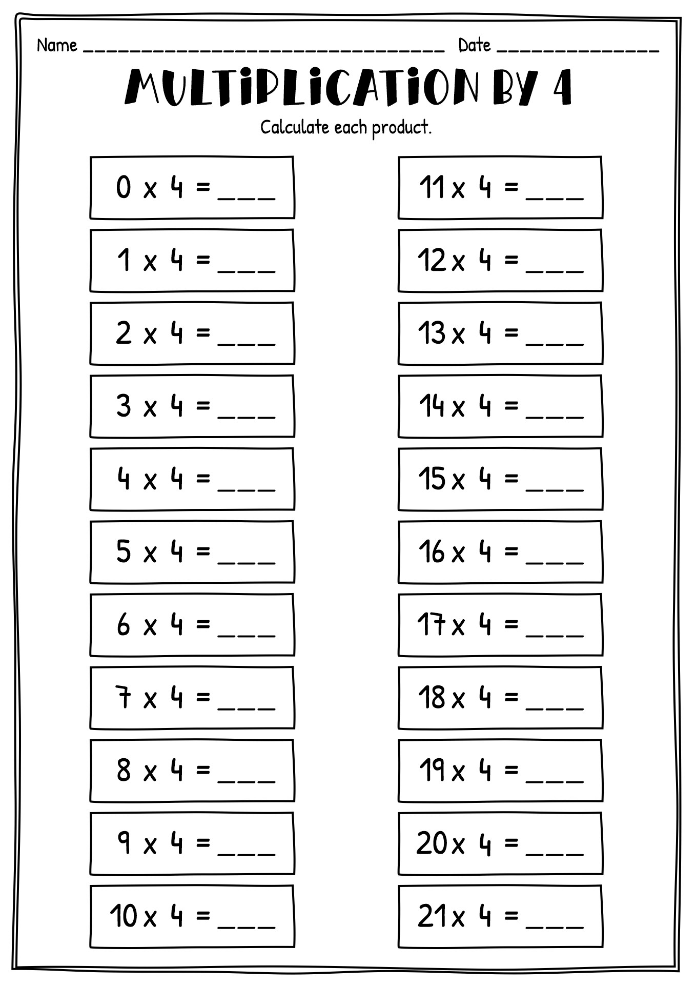 11 Best Images Of Multiplication Worksheets 4S 1 Multiplication Worksheet Printable