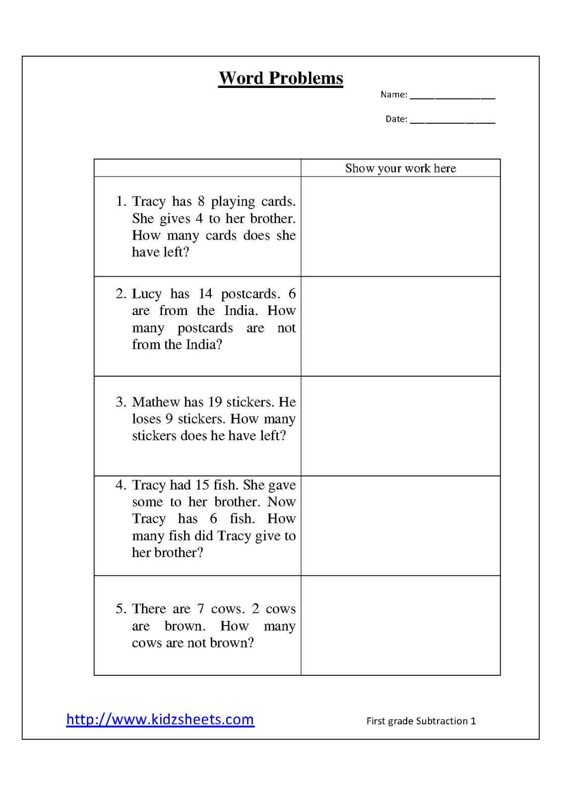 15 Best Images Of Worksheets Word Problems Part 2 Subtraction Word Problems Worksheets