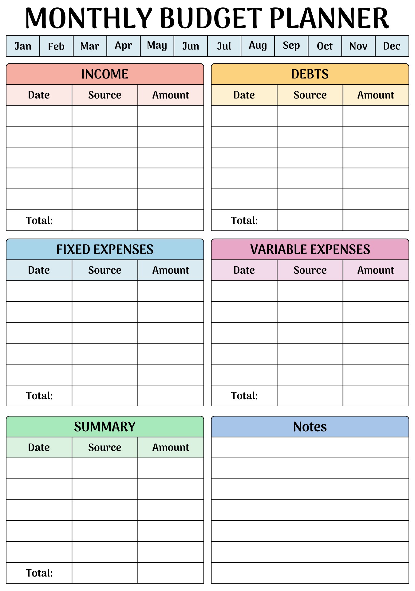 16 Best Images Of Free Income And Expense Worksheet Blank Monthly 