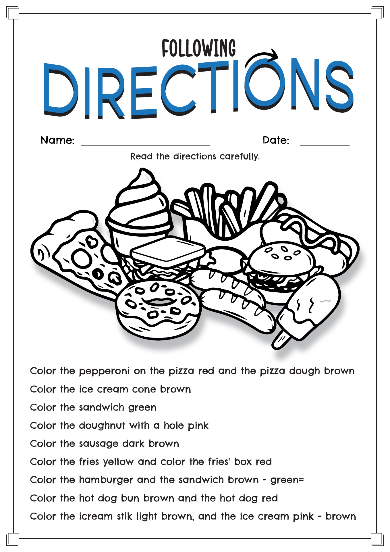 13 Best Images Of Following Directions Worksheets Grade 3 Ordinal Numbers Cut And Paste 