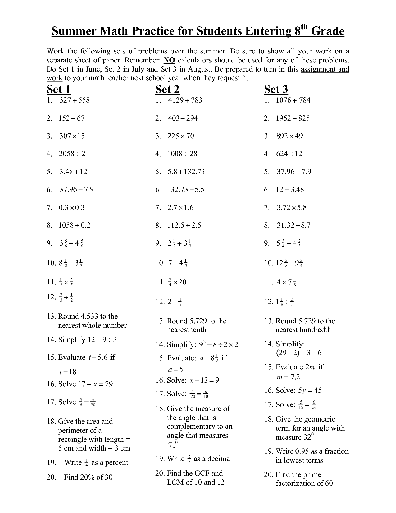 18 Best Images Of 8th Grade Test Prep Worksheets 8th Grade Math Worksheets Printable Free 8th