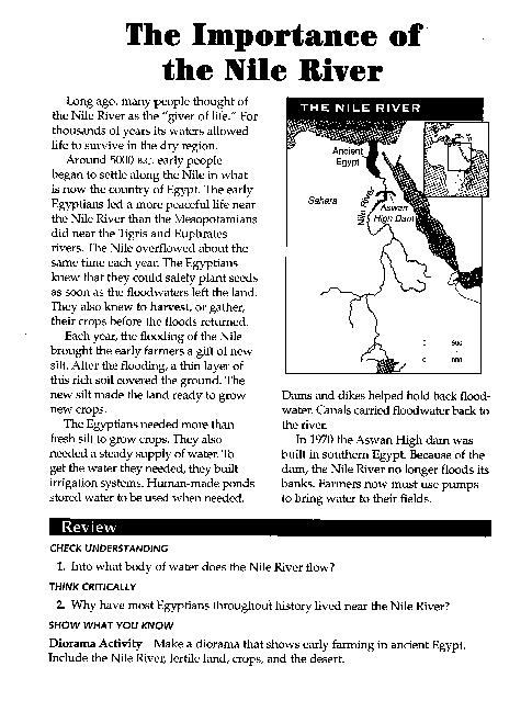 Ancient Egypt Map Reading Worksheet Gambaran