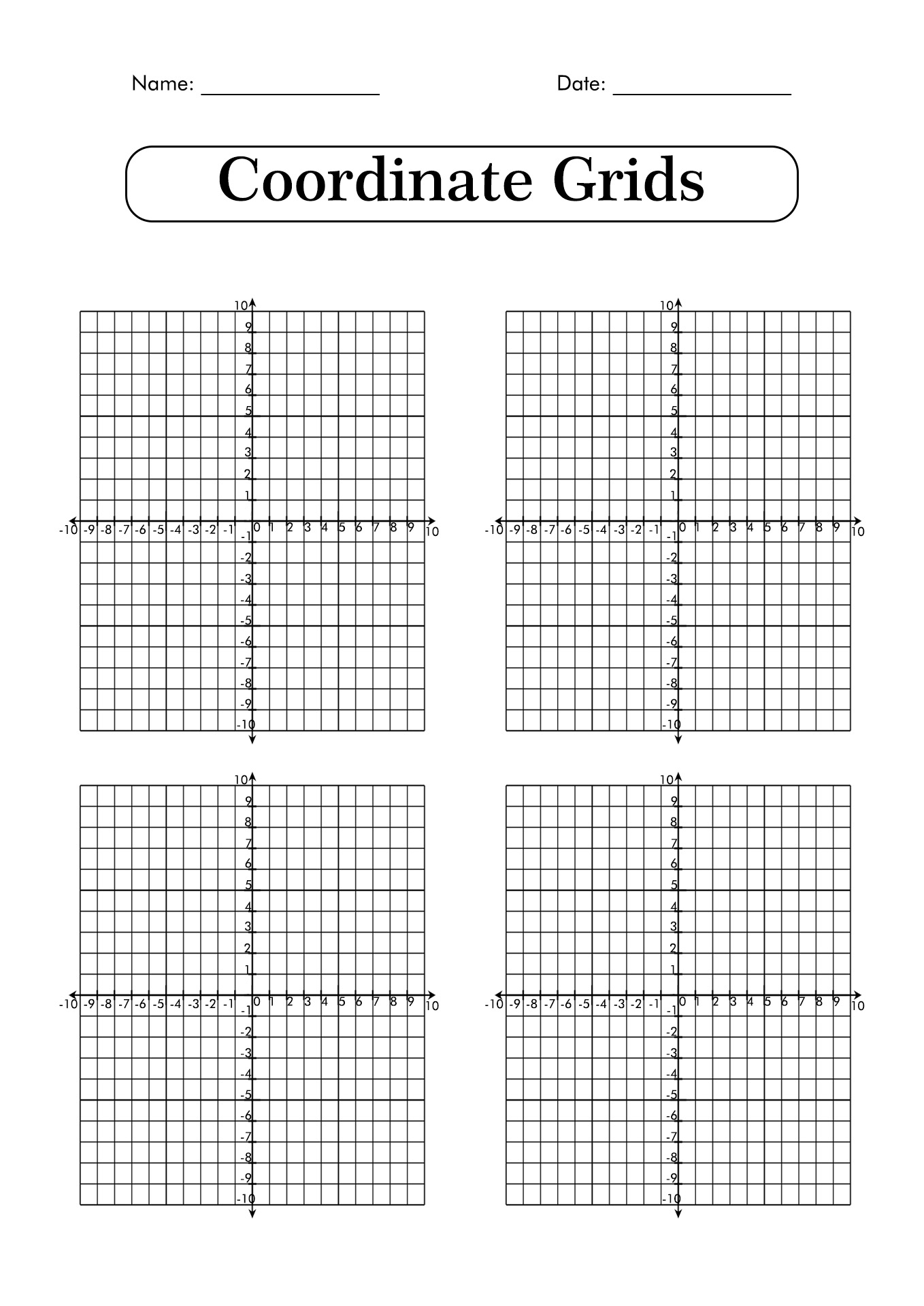 Free Printable Coordinate Graphing Pictures Worksheets