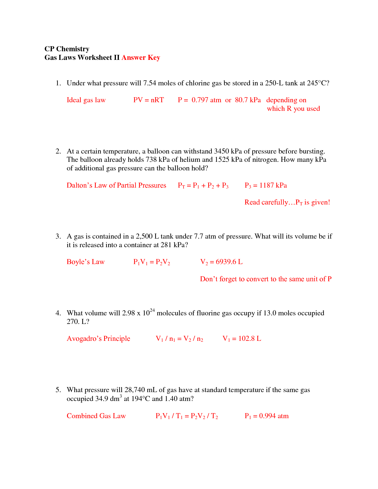 16 Best Images Of Mixed Gas Laws Worksheet Answers Mixed Gas Laws Worksheet Answer Key Gas 