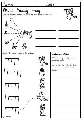 12 Best Images of Word Families Worksheet - Kindergarten Word Family