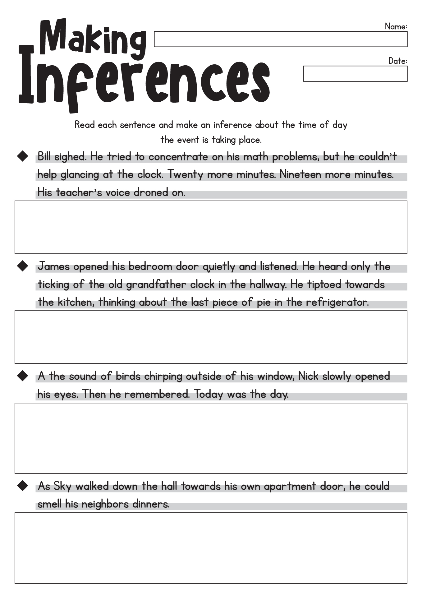 13 Best Images of Inferences Worksheets With Answers - Inference