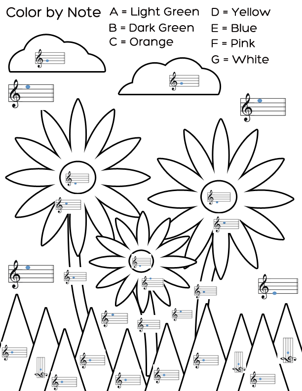 14 Best Images Of Color That Note Worksheet Music Color By Note Worksheets Snowy Day