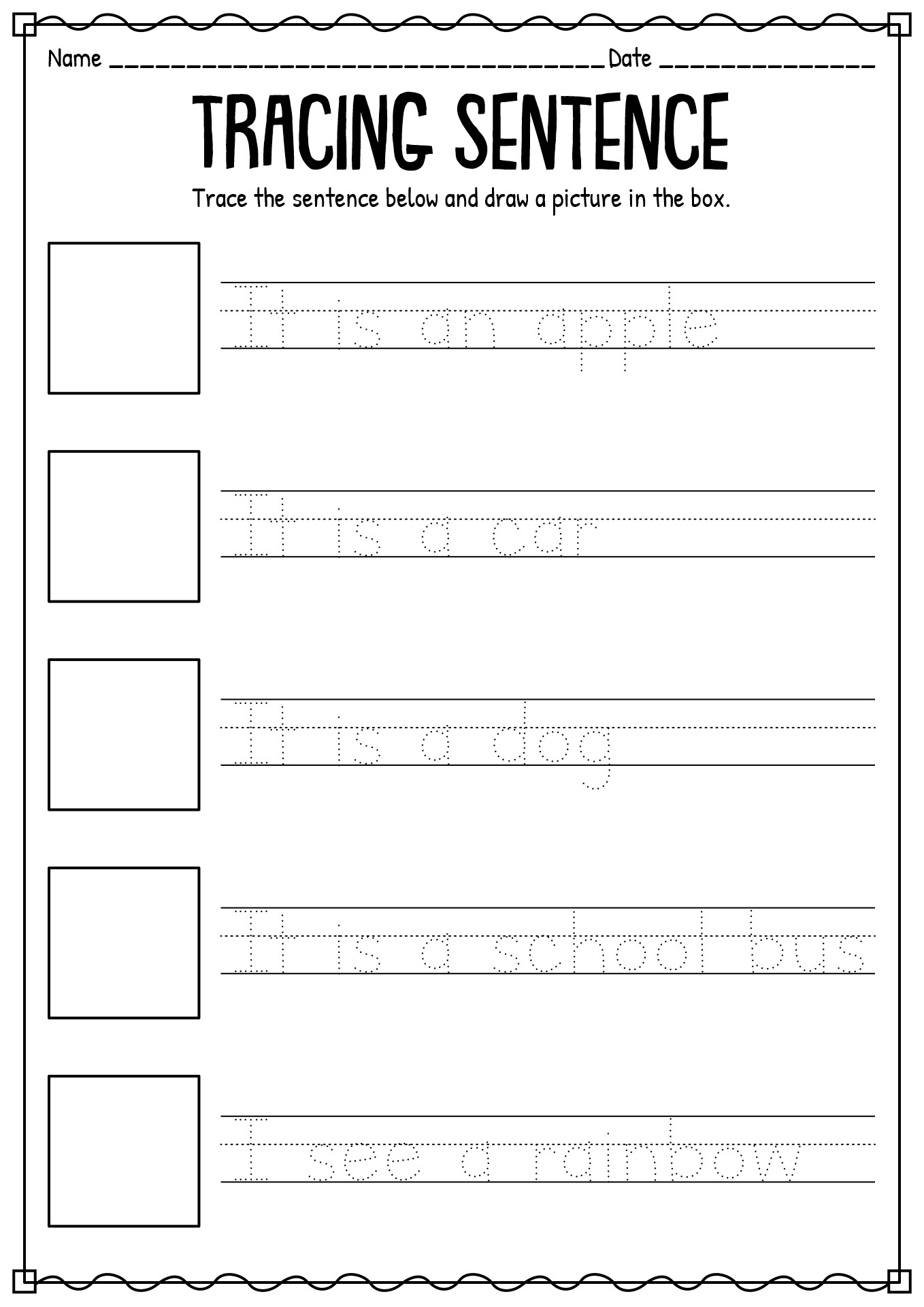 14 Best Images Of Kindergarten Sentence Practice Worksheets Sentence 