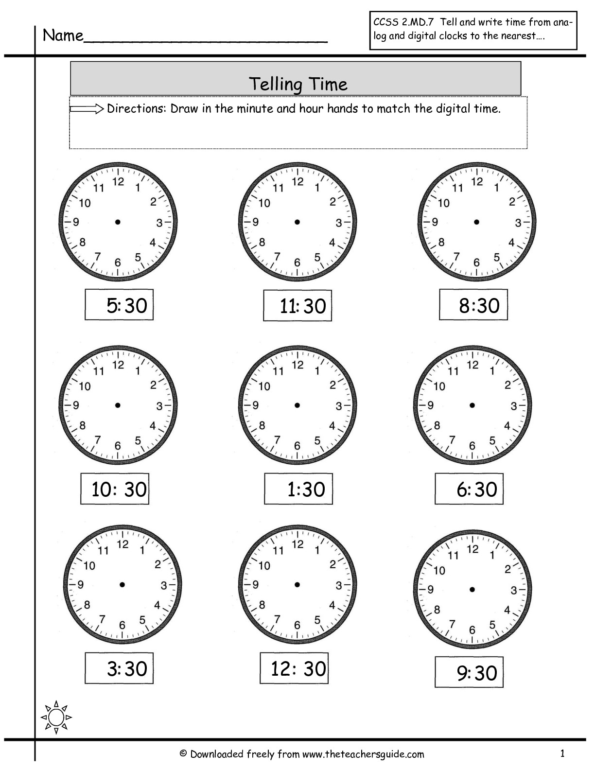 16 Best Images Of Telling Time Worksheets Half Past Telling Time 