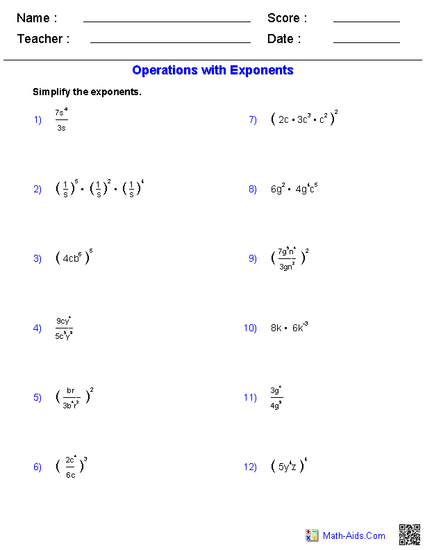 16 Best Images Of Multiplication Math Worksheets Exponents Multiplication Exponents Worksheet 