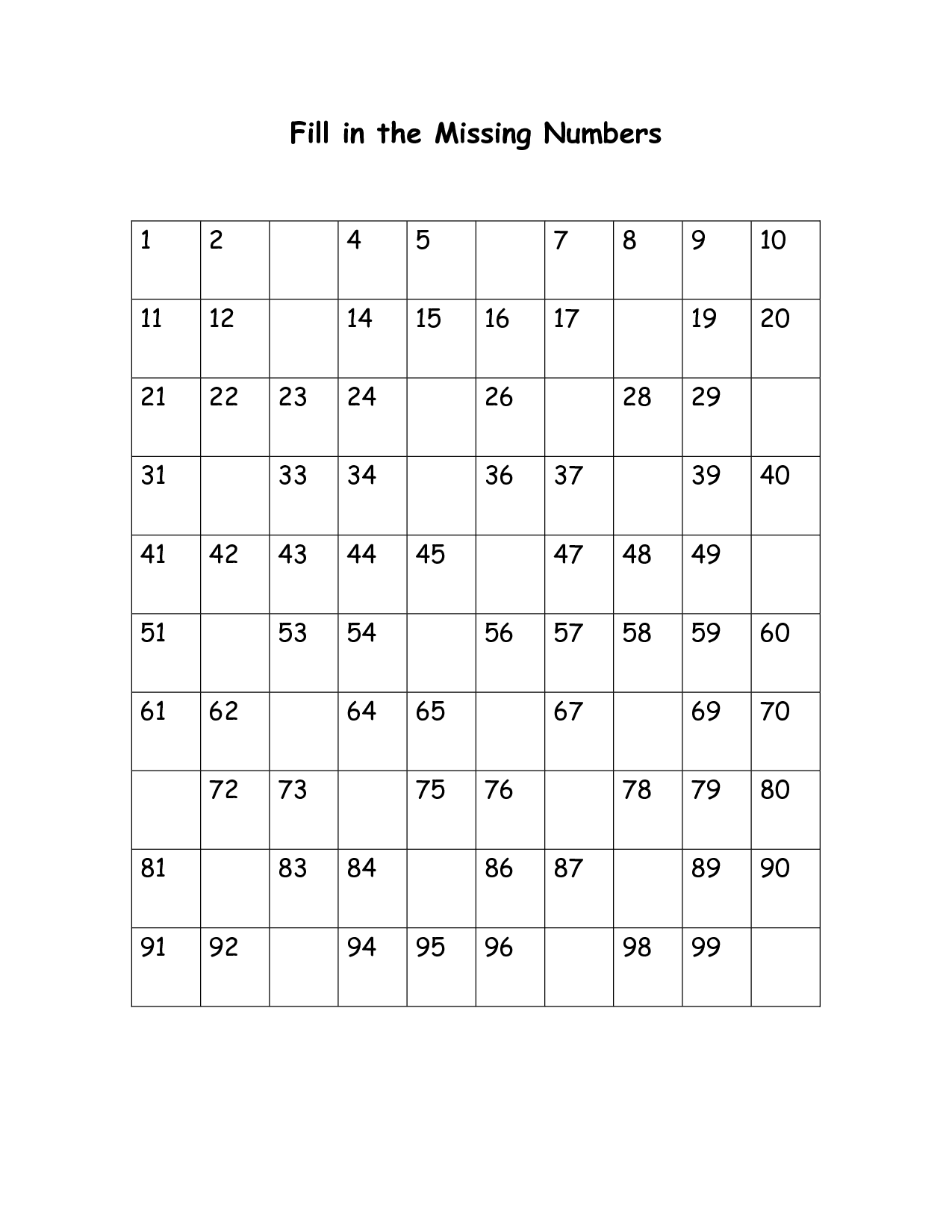 6 Best Images Of Fill In Number Line Worksheet Number Line Worksheets Fill Missing Number