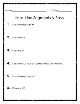 9 Best Images of Worksheet Identifying Line Segments Rays - Math Line