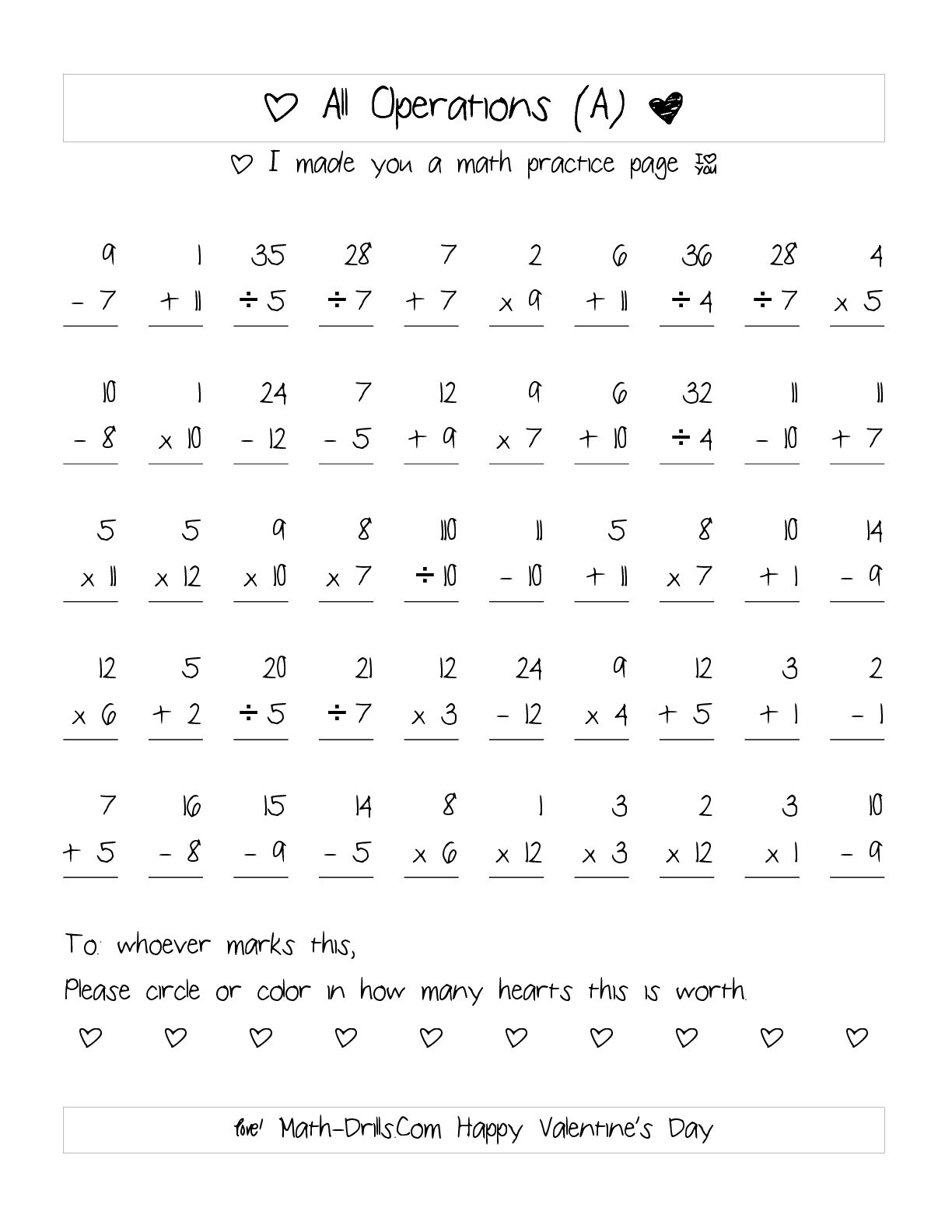 11 Best Images Of Mixed Math Drills Worksheets Timed Math Drills 