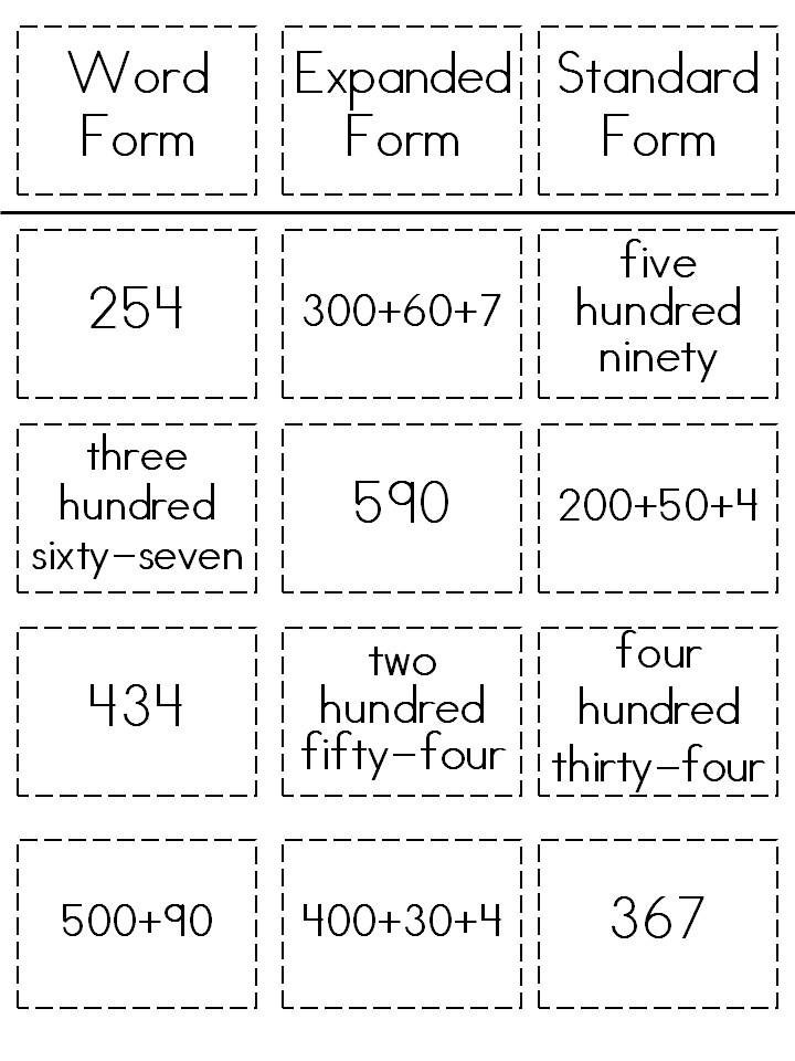 Free Printable Math Worksheets Standard Form Printable Forms Free Online