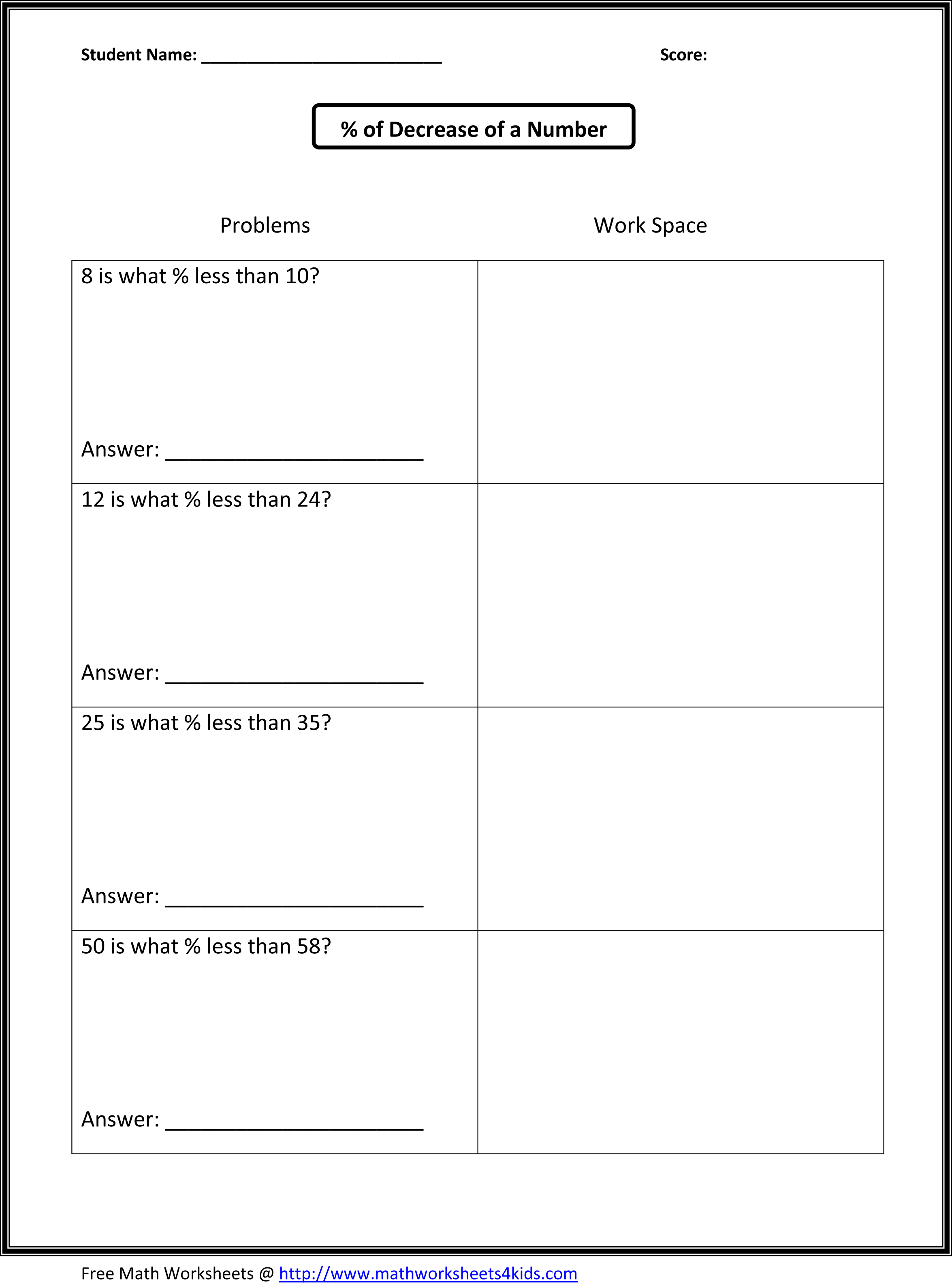 11 Best Images Of Blank Pie Chart Worksheet 7th Grade Math Inequalities Worksheets Printable