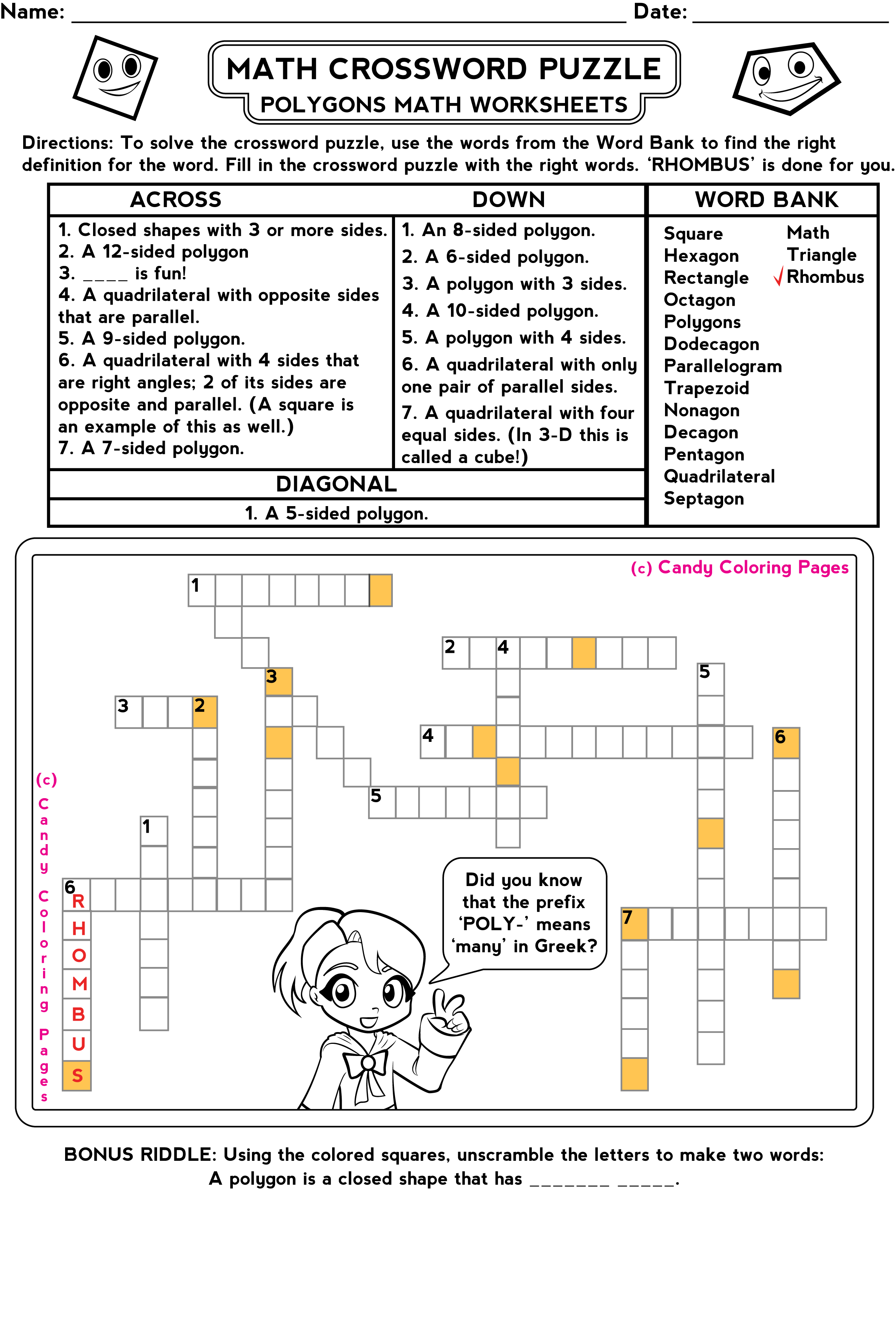 11 Best Images Of Fun Math Puzzle Worksheets For 2nd Grade Math Word 