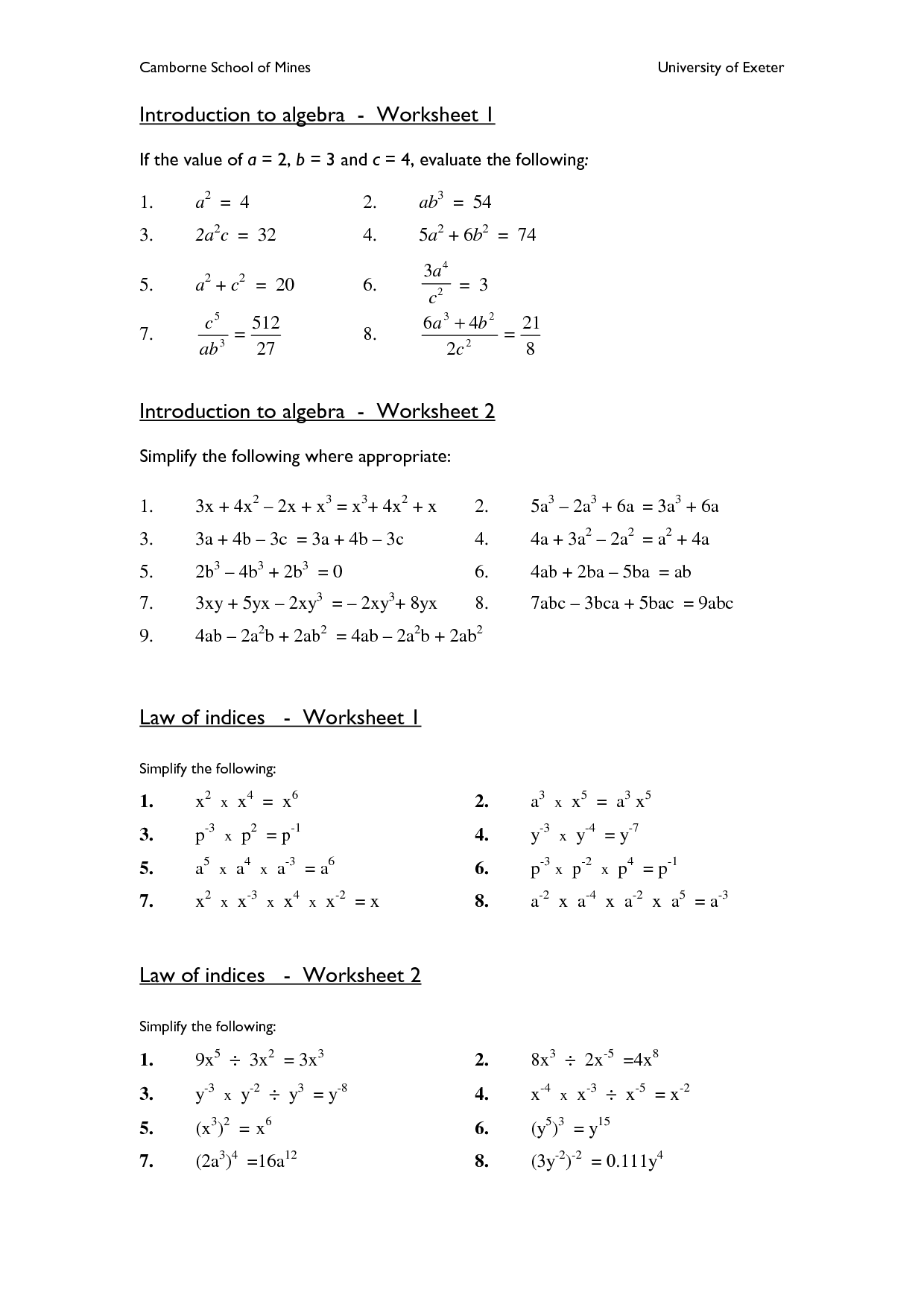 20 Best Images Of Algebra Worksheets PDF Free GED Math Worksheets Printable 4th Grade Math