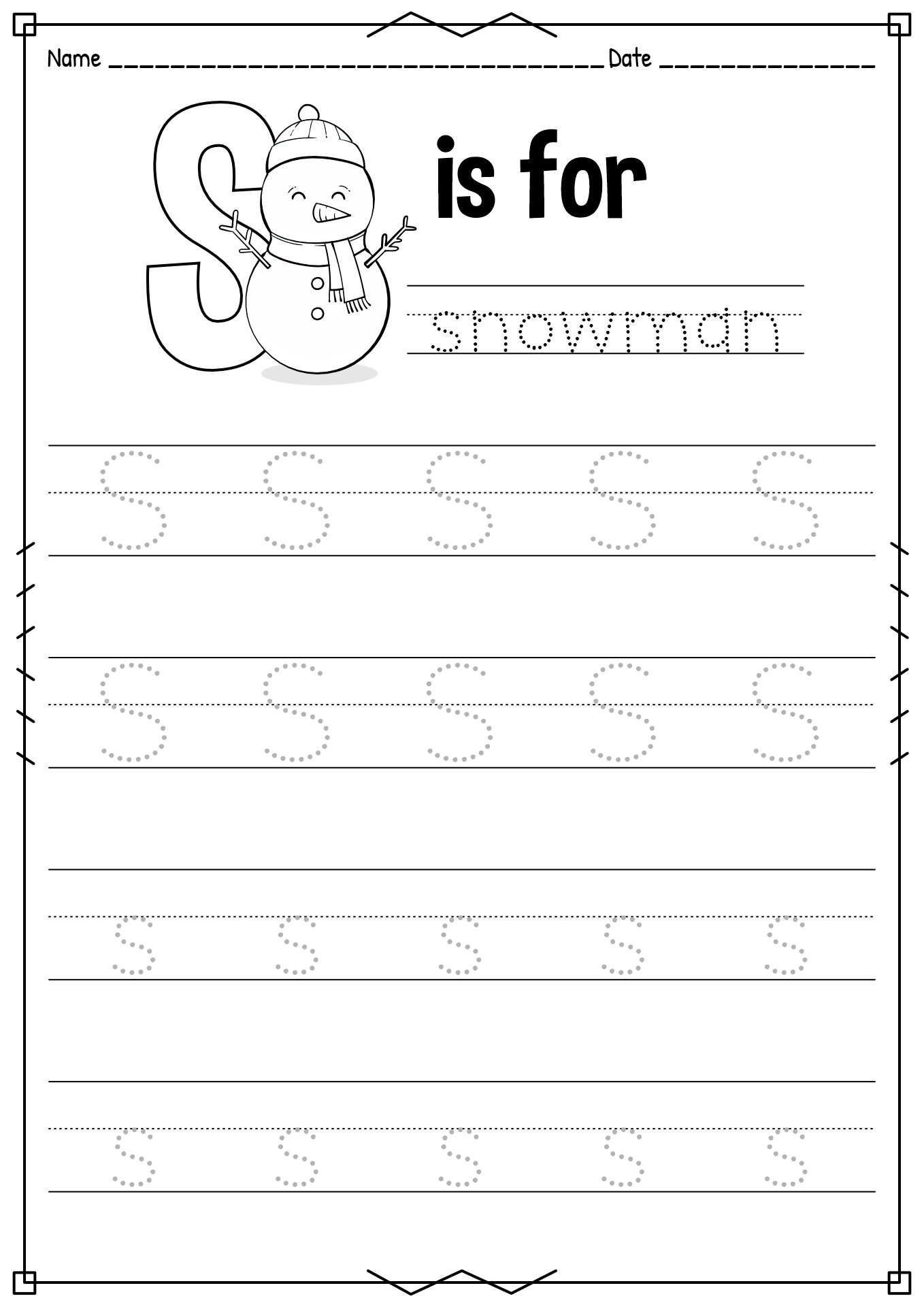 13 Best Images Of Snow Worksheets For Kindergarten Letter S 