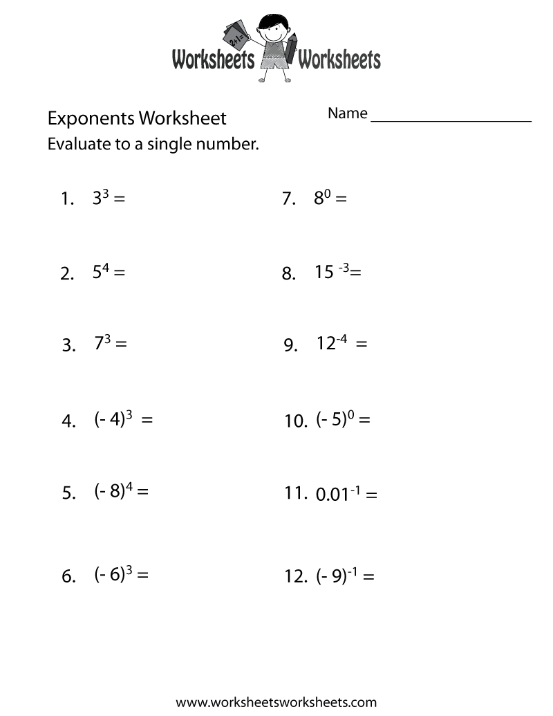 9 Best Images Of Laws Of Exponents Worksheet Exponents Worksheets 6th Grade Multiplication 