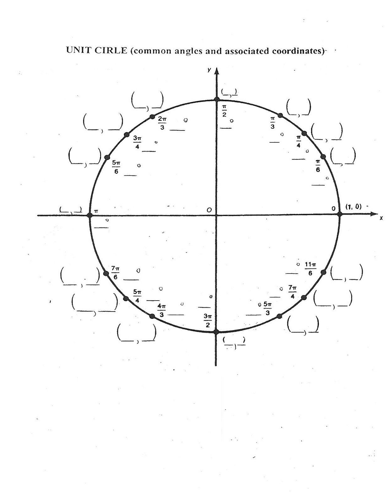 13 Best Images Of Unit Circle Worksheet With Answers Trig Unit Circle Worksheet Unit Circle 