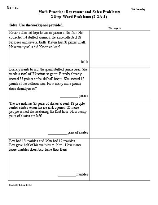 13 Best Images Of Two Step Math Problems Worksheet 2 Step Word Problems 3rd Grade Math