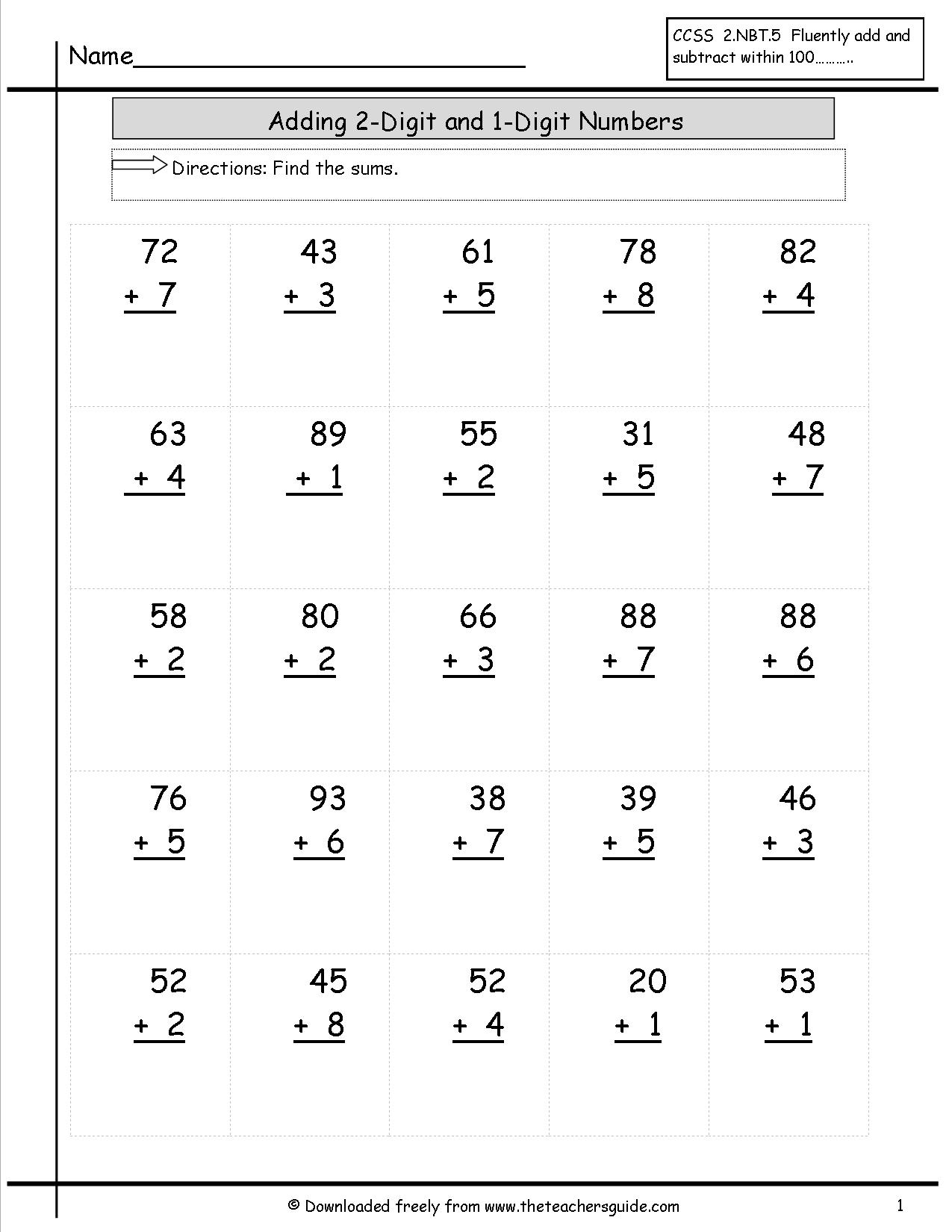15 Best Images Of Addition Worksheets Adding 1 Adding Two Digit Numbers Worksheet Addition