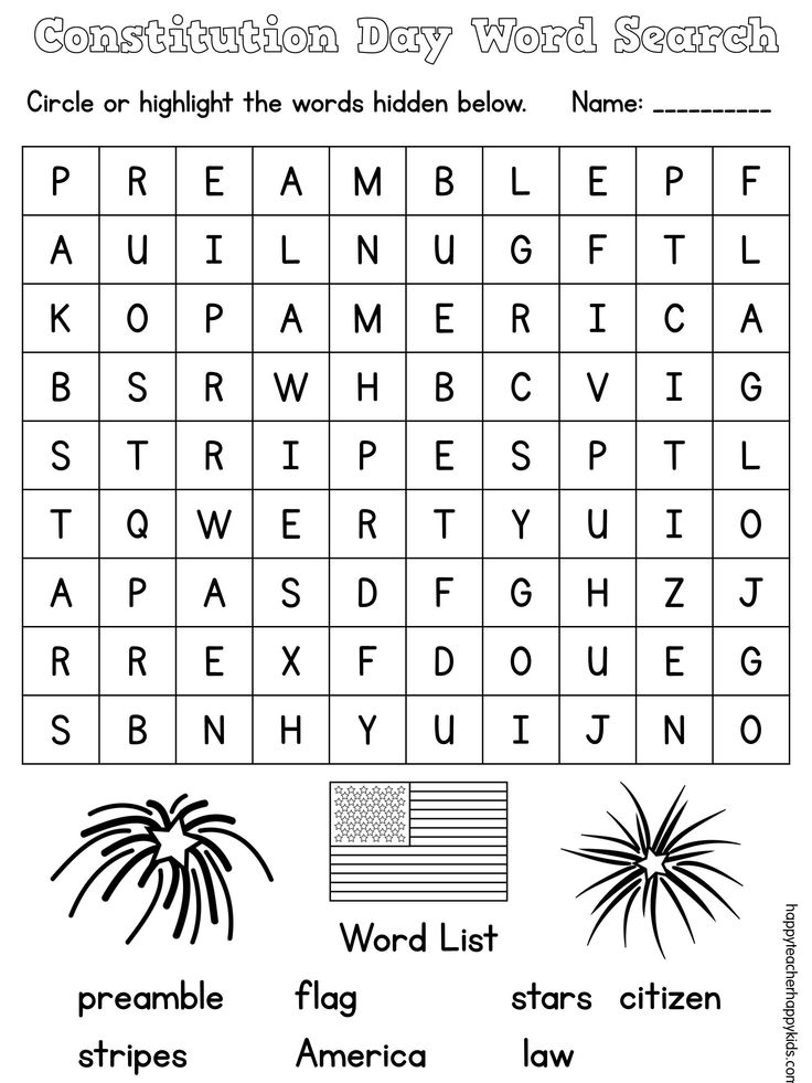 13 Best Images Of Constitution Word Search Worksheet Constitution Day Word Search