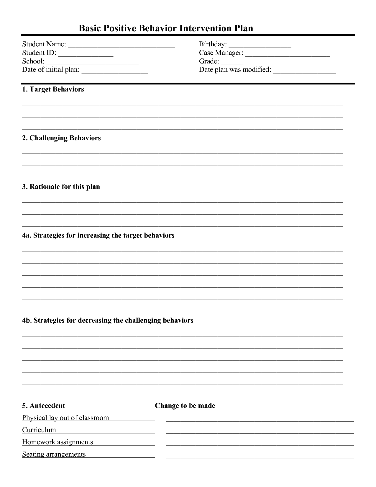  Behavior Intervention Worksheets Free Download Gmbar co