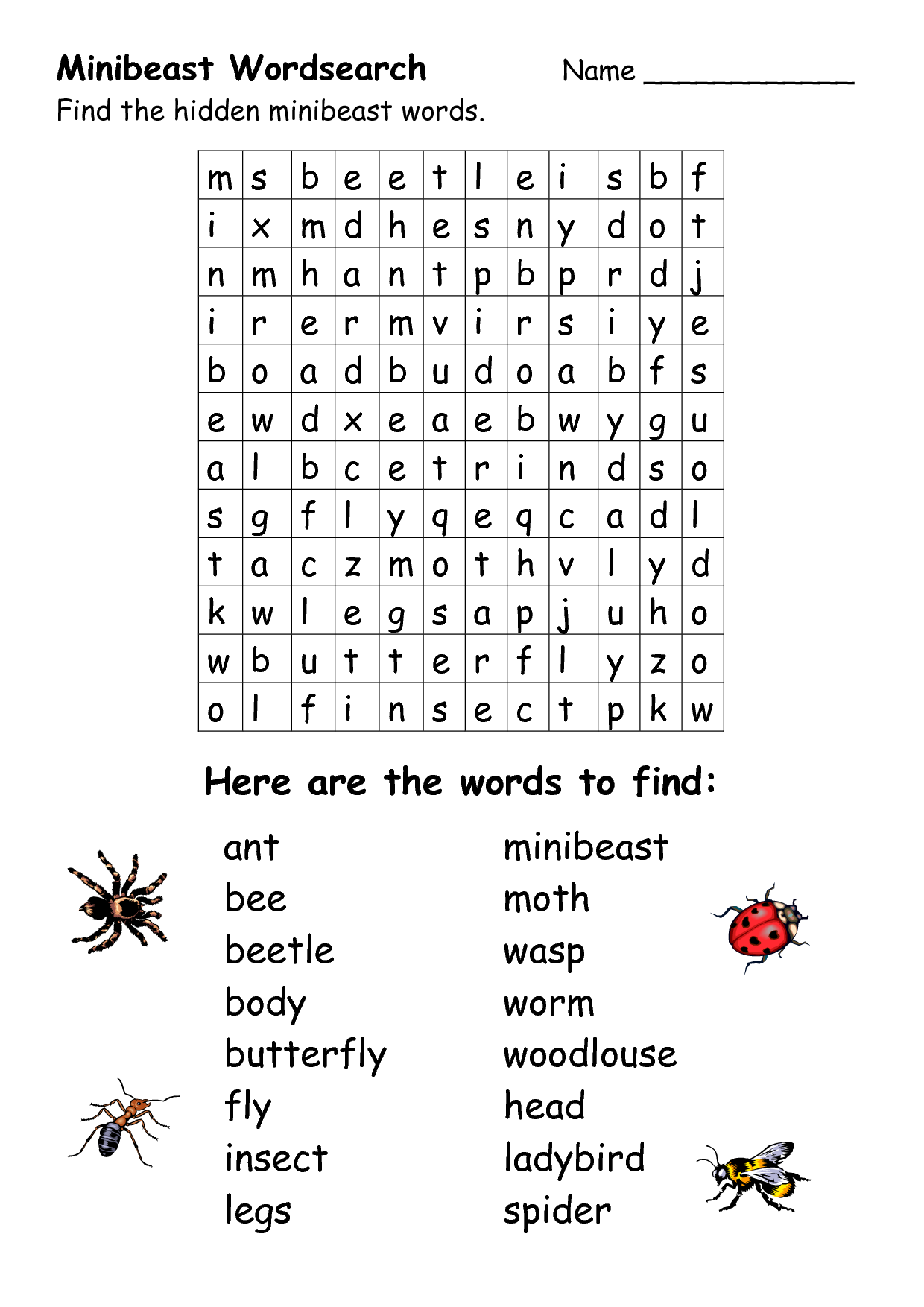 13 Best Images Of Insects Worksheets Word Searches Insect Word Search Printable Insects Word