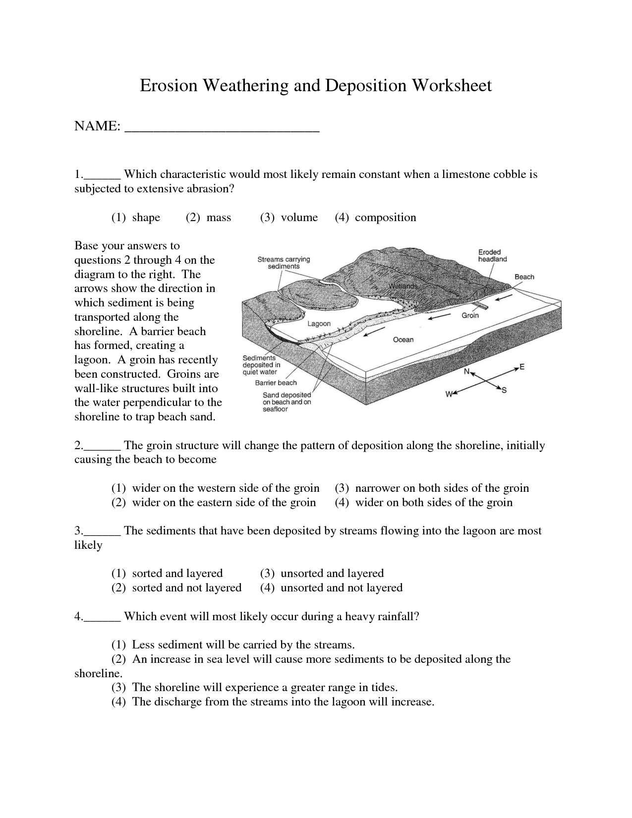 10 Best Images Of Earth Science Erosion Worksheet Erosion And Deposition Worksheet Soil 