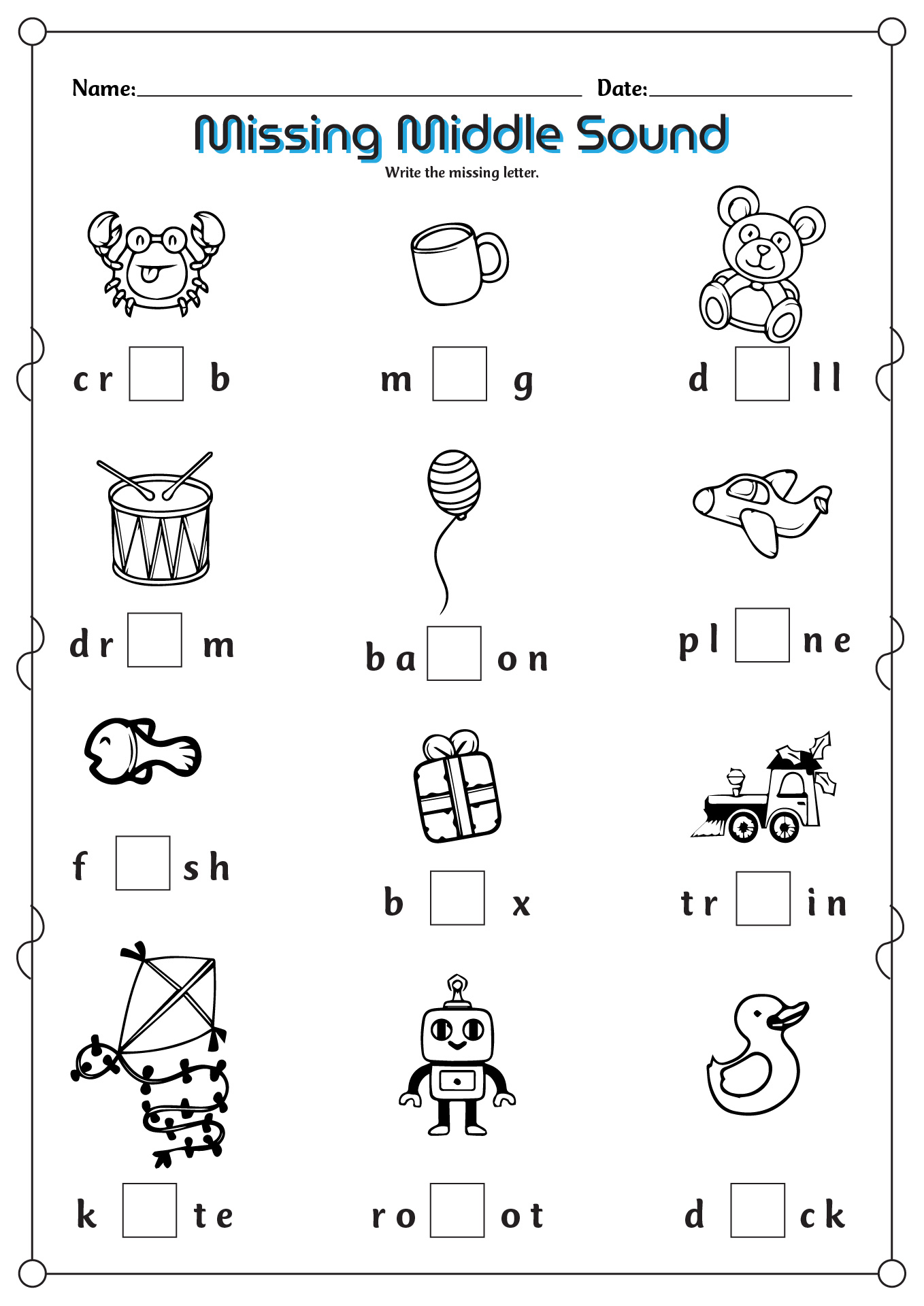 19 Best Images Of Missing Middle Worksheet Middle Vowel Sound Worksheets Kindergarten 