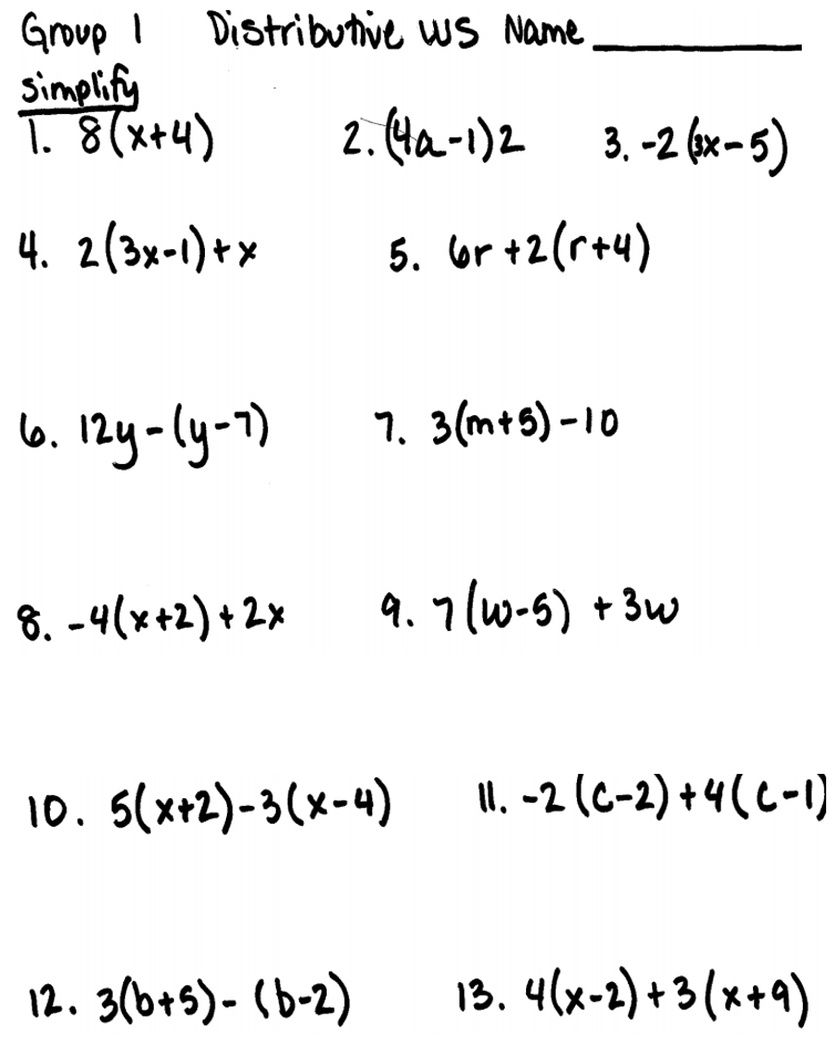 8th Grade Math Worksheets Printable Pdf Worksheets Algebraic 