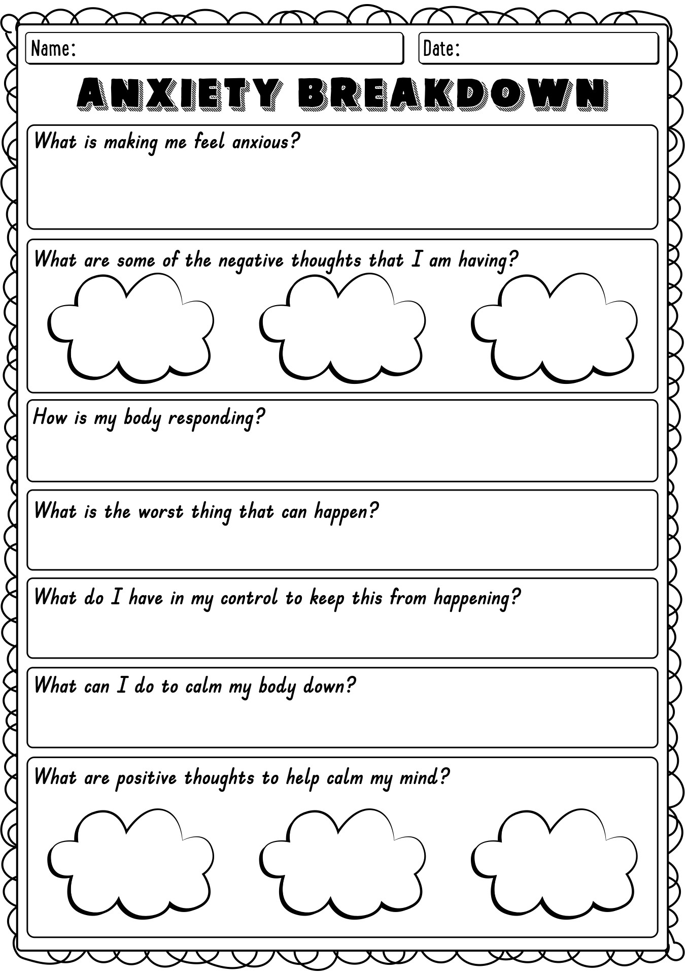 18 Best Images Of Anxiety CBT Worksheets For Therapy Coping With 