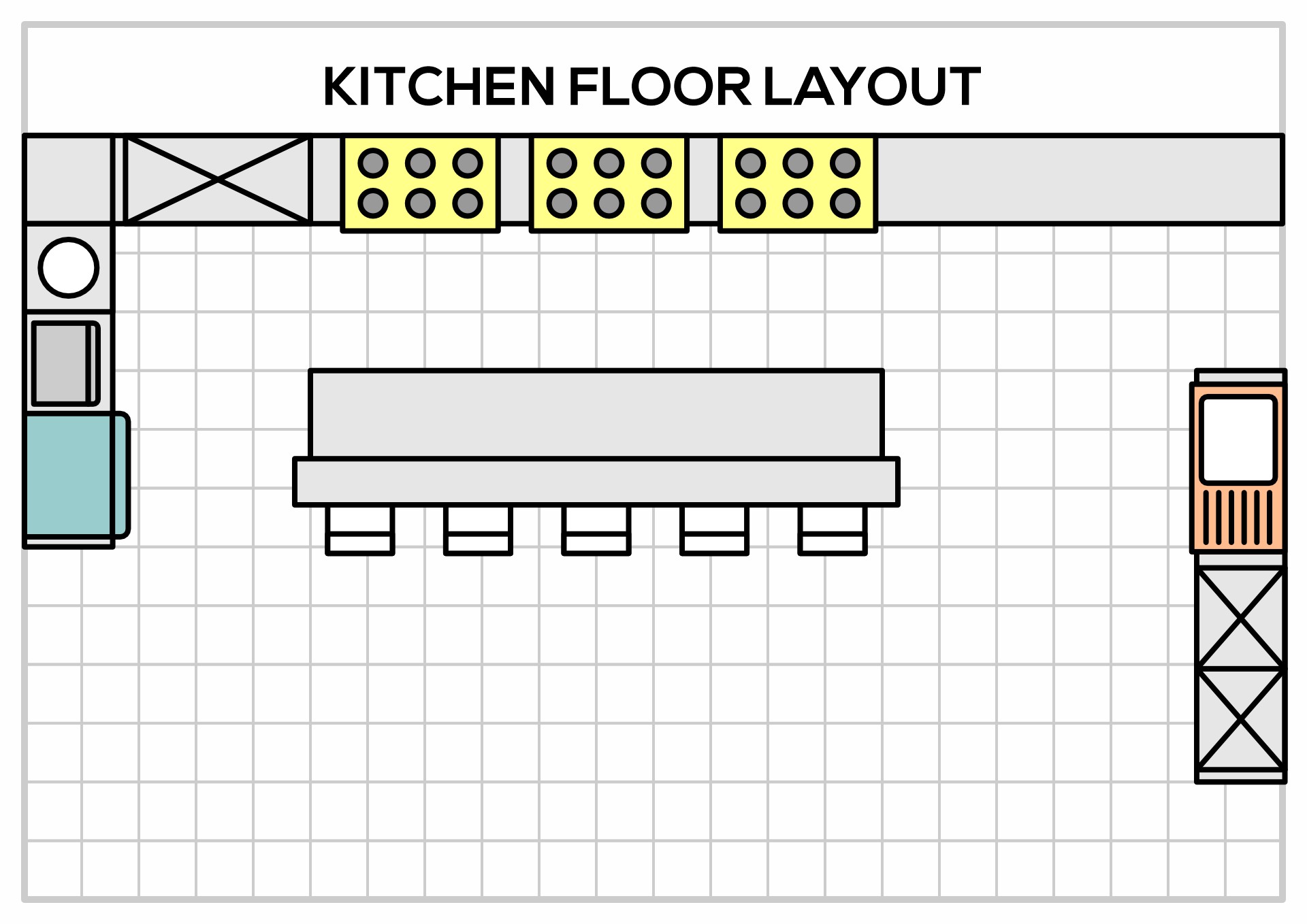 kitchen with bar counter floor plan