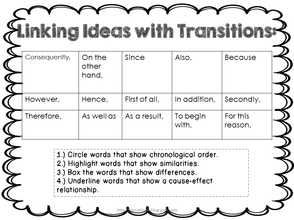 16 Best Images Of Writing Transition Words Worksheet Transition Words 