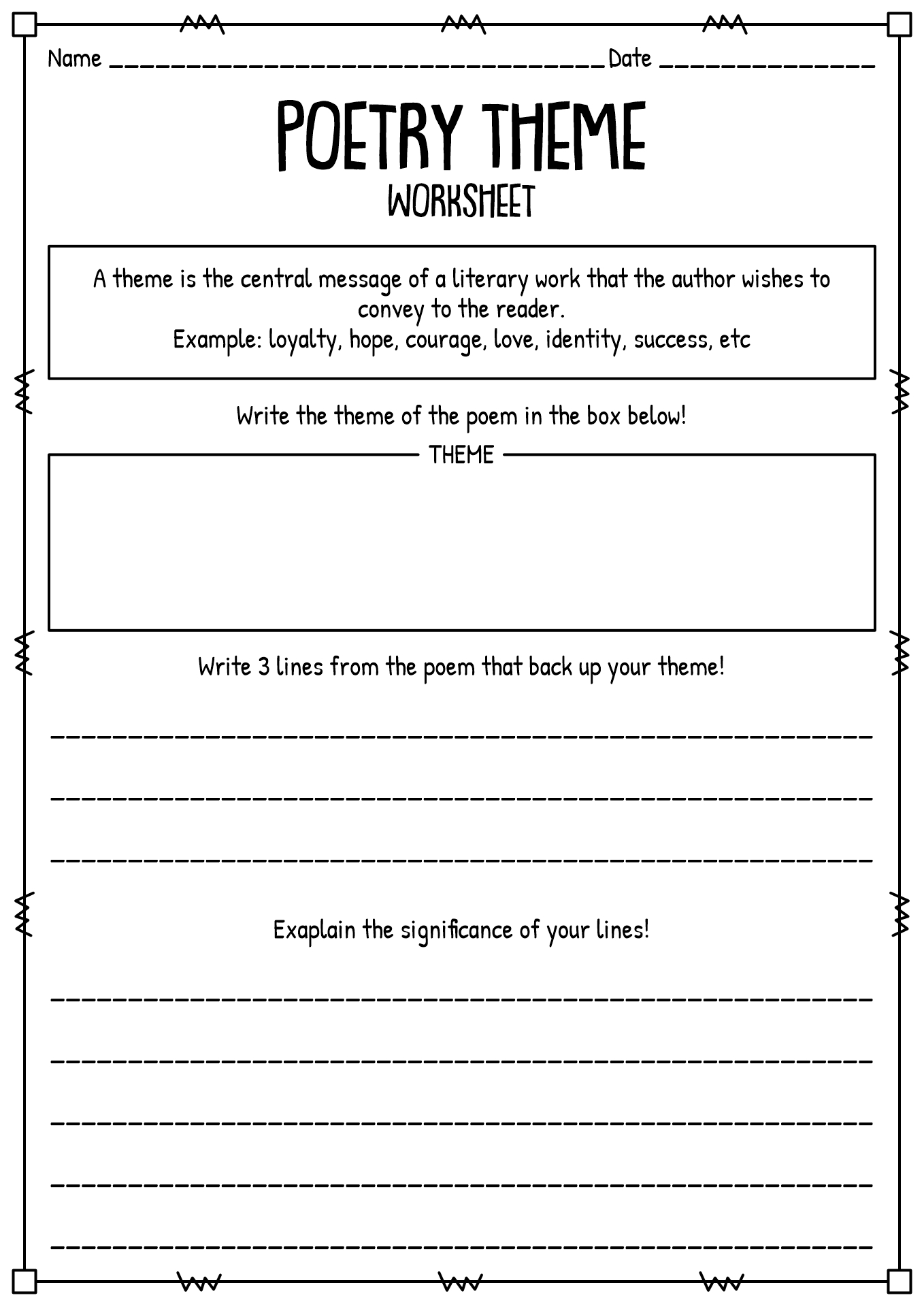 19 Best Images Of Poetry Terms 5th Grade Worksheets High School Poetry Terms Worksheet 3rd