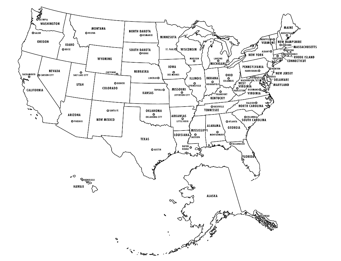 Us Map Black And White Printable Free Printable Map Of The United 