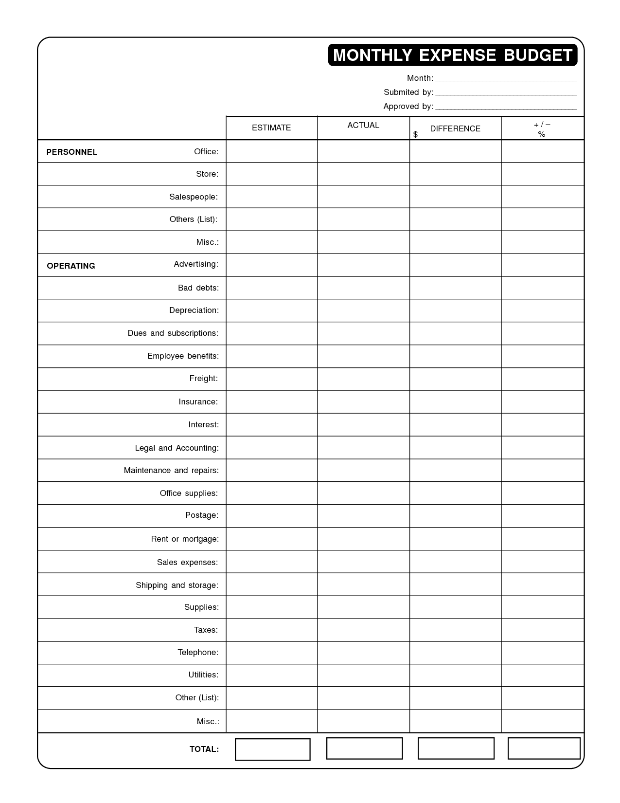 16 Best Images of Budget Worksheet Monthly Bill - Blank Monthly Budget