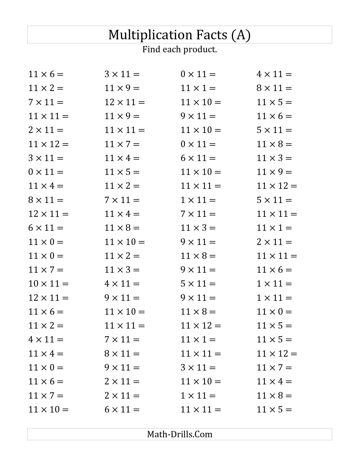 15 Best Images Of 12 Multiplication Worksheet 11 And 12 Multiplication Worksheets Math 