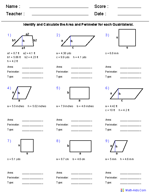 13 Best Images Of 7th Grade Math Shape Worksheets Polygon Worksheet Volume Formulas Geometric