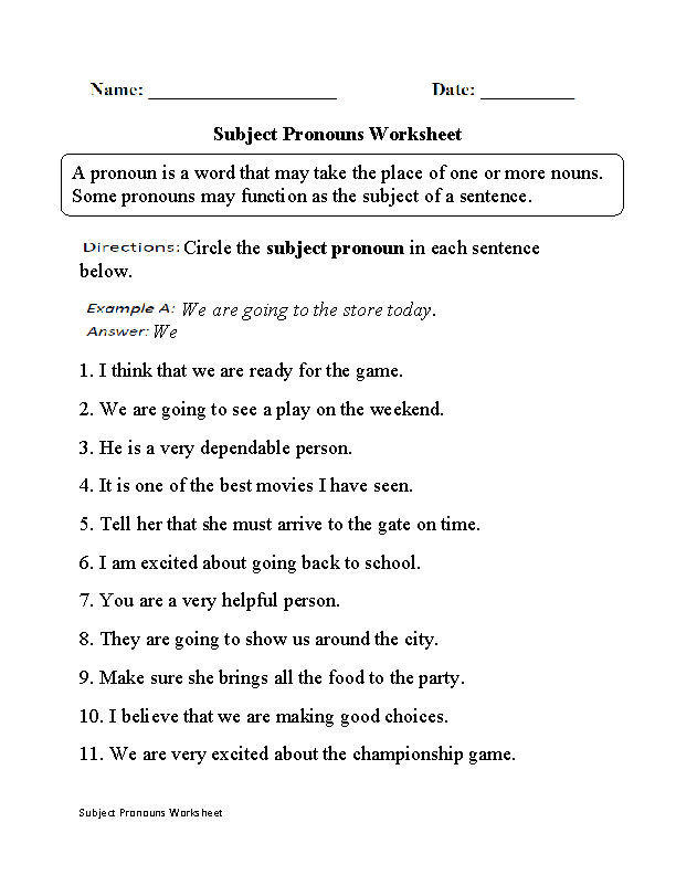 15 Best Images Of Subject Pronoun Practice Worksheets Subject 