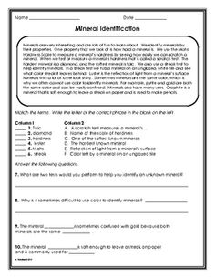 11 Best Images of Mineral Uses Worksheet - 6th Grade Rocks and Minerals