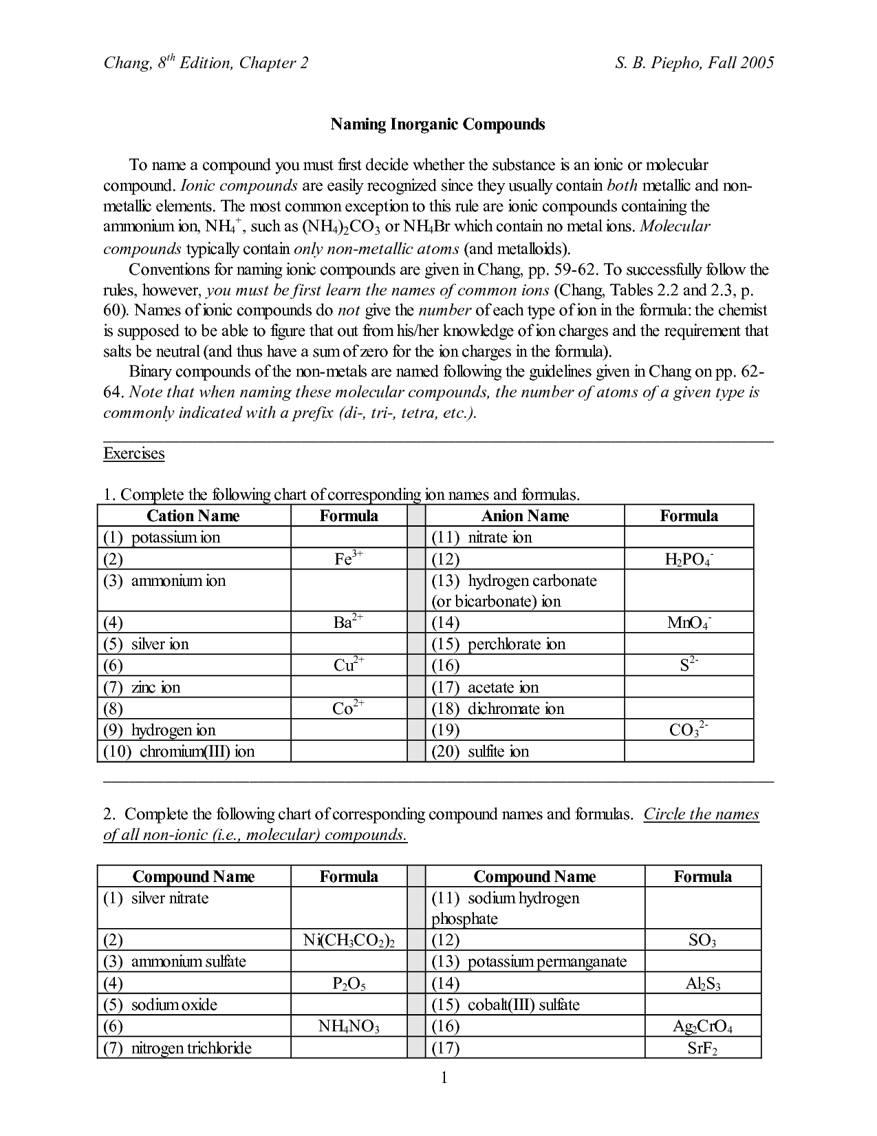 10 Best Images Of Ionic And Covalent Compounds Worksheet Naming Ionic 