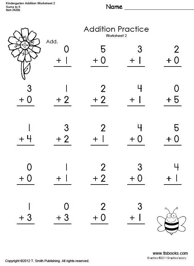 Addition Worksheets Pre K